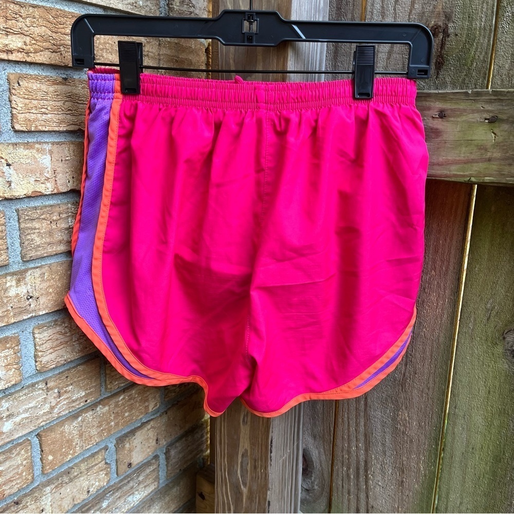 Nike Women's Vibrant Pink and Orange Athletic Shorts - Picture 2 of 6